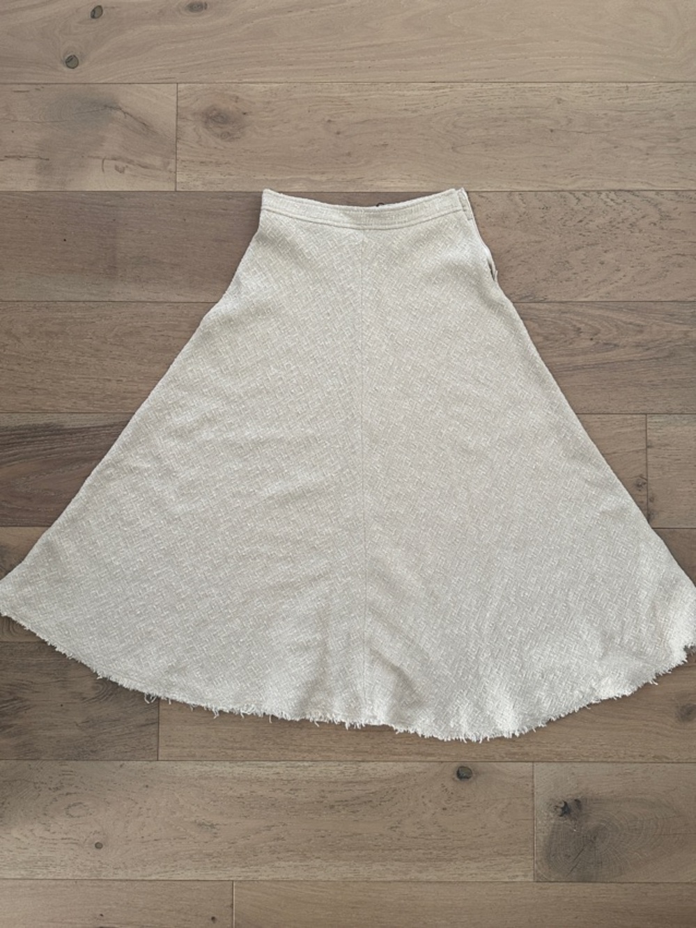 High-Waist Cream A-line Skirt - Women's